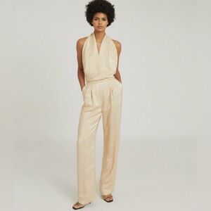 Reiss Jody Gold Metallic Jumpsuit - Size 0